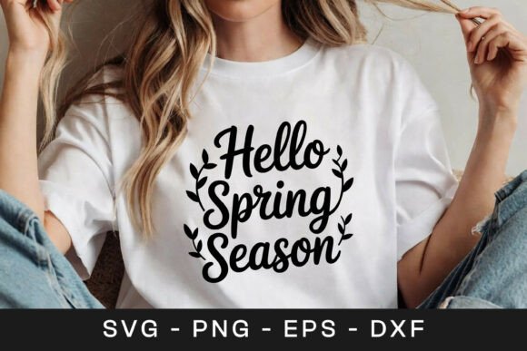Hello Spring Season Floral Quote SVG PNG Review
