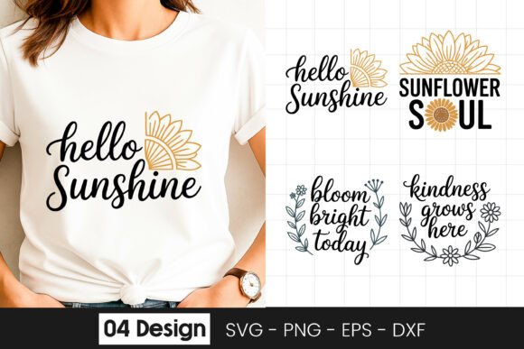 Hello Sunshine Floral Quote SVG PNG Review for Real Projects