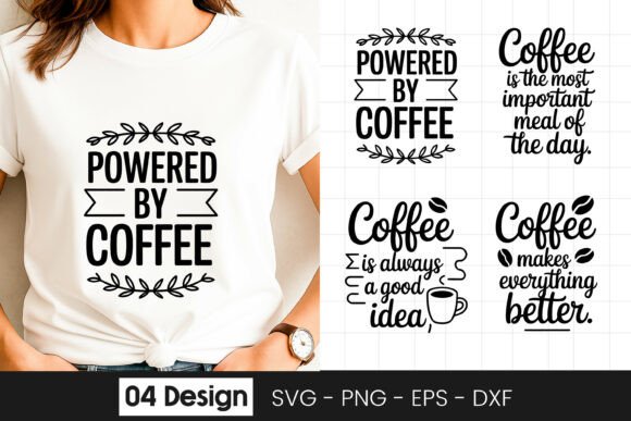 Powered by Coffee Funny Quote SVG PNG
