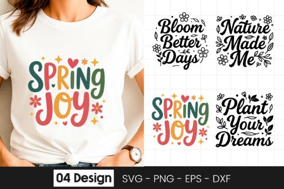 Spring Joy Positive Floral Quote SVG PNG Review for Real Projects