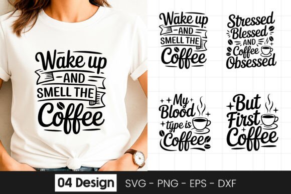 Wake Up Smell Coffee Funny Quote SVG PNG