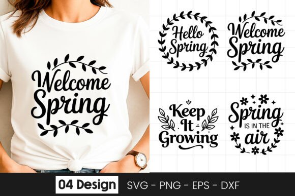 Welcome Spring Floral Quote SVG PNG Review for Real Projects